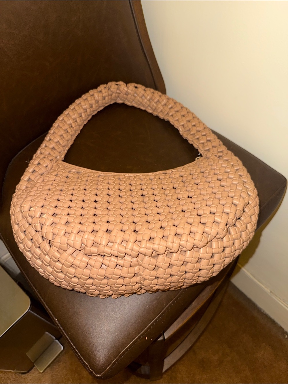 Sincerly Jules Woven Shoulder Bag in Nude - flash birthday sale! - Picture 3 of 6